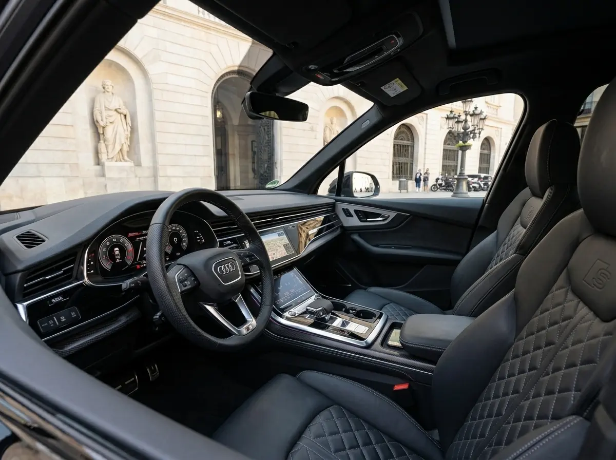 Audi SQ7 2025, Außenansicht — Munich Luxury Cars, München. Der Audi SQ7 verbindet die Statur eines großen SUV mit der Leistung eines Sportwagens:…