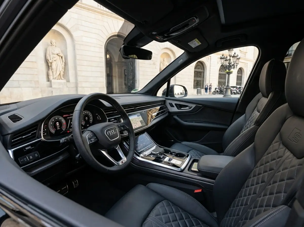 Audi SQ7 2025, Außenansicht — Munich Luxury Cars, München. Der Audi SQ7 verbindet die Statur eines großen SUV mit der Leistung eines Sportwagens:…