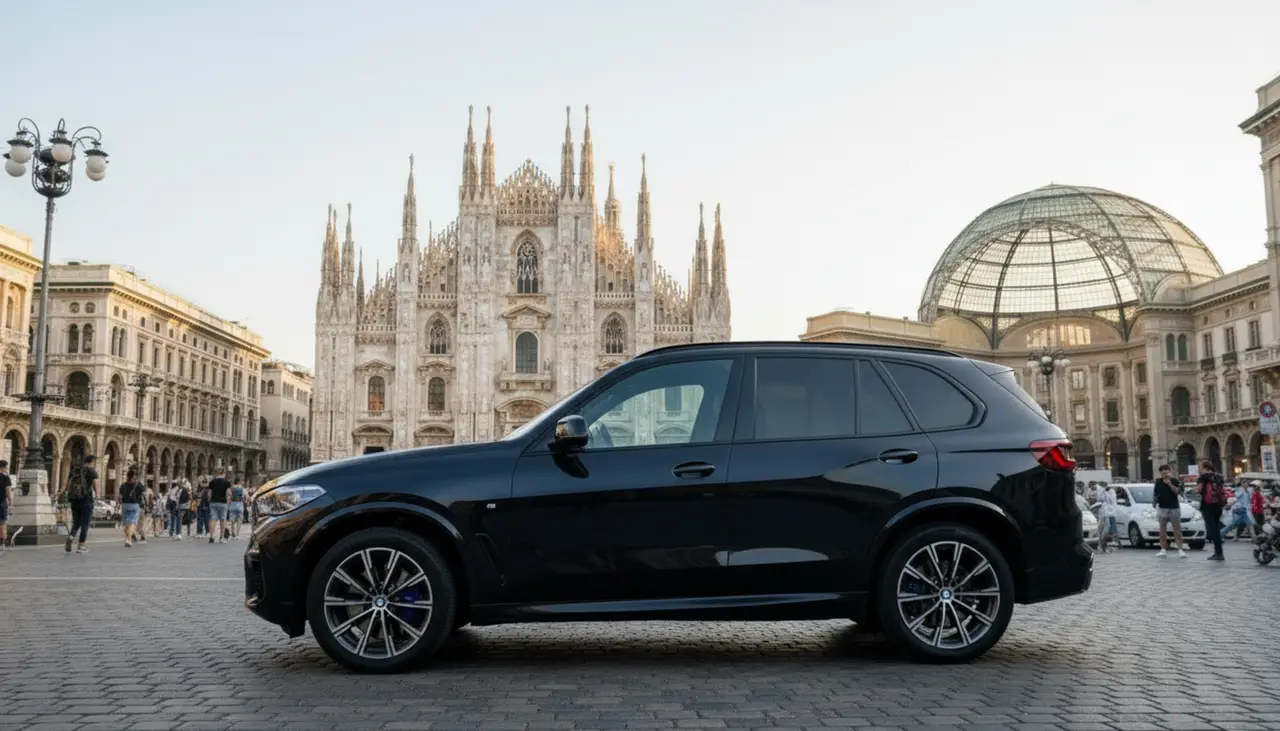 BMW X5 4.0i M 2025, Heckansicht — Munich Luxury Cars, München. Der BMW X5 4.0i M verbindet die Statur eines großen SUV mit einem Antrieb, der keine…