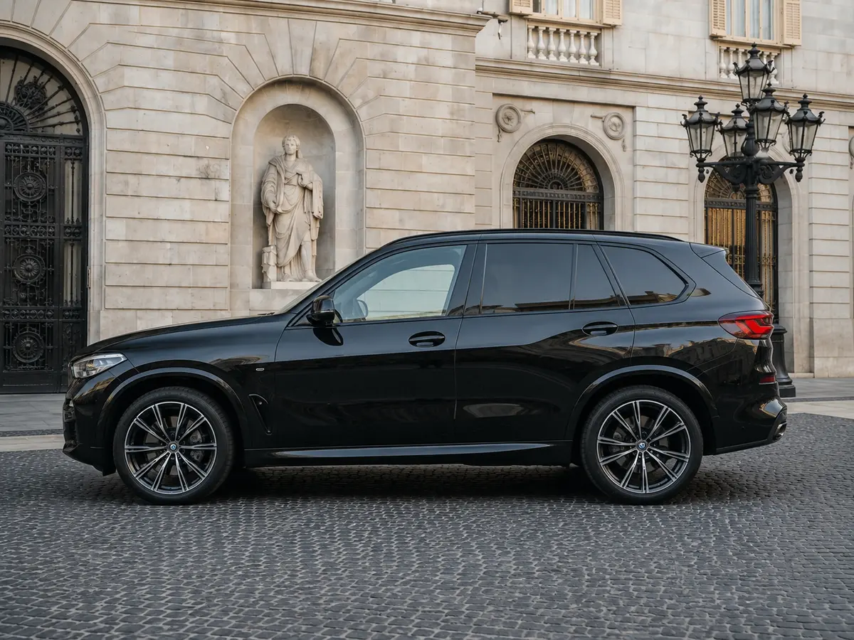 BMW X5 4.0i M 2025, Außenansicht — Munich Luxury Cars, München. Der BMW X5 4.0i M verbindet die Statur eines großen SUV mit einem Antrieb, der keine…