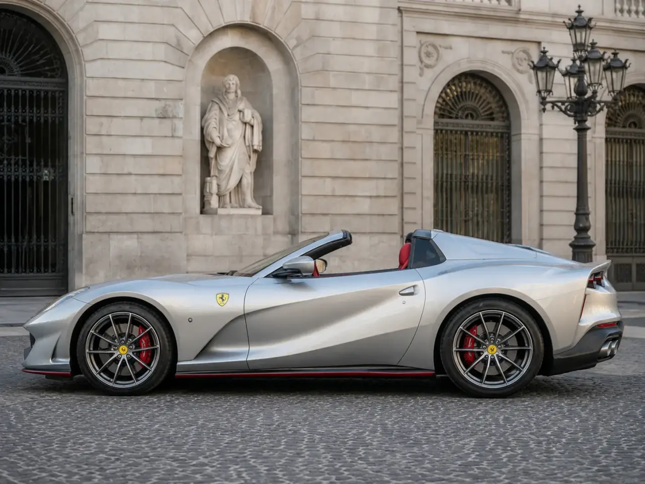Ferrari 812 GTS 2024, Außenansicht — Munich Luxury Cars, München. Der Ferrari 812 GTS bringt die klassische Formel des großen Frontmotor-GT in die offene…