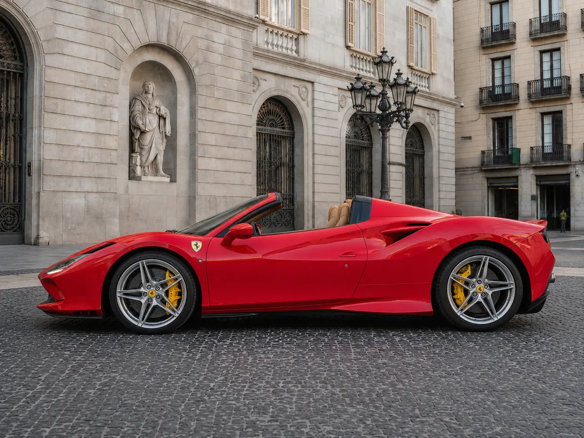 Ferrari F8 Tributo Spider Red 2023, Außenansicht — Munich Luxury Cars, München. Der Ferrari F8 Tributo Spider in Rot verbindet den kompromisslosen Charakter eines…