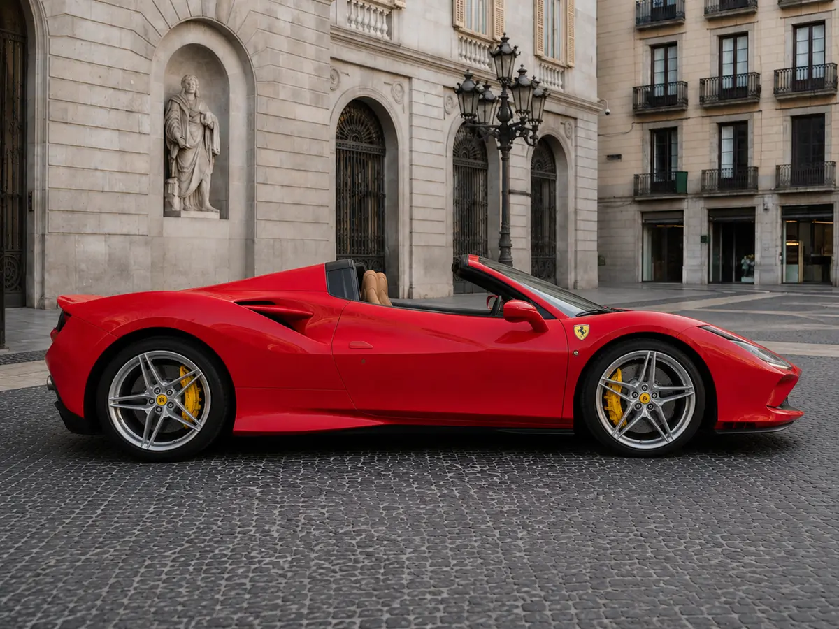 Ferrari F8 Tributo Spider Red 2023, Frontansicht — Munich Luxury Cars, München. Der Ferrari F8 Tributo Spider in Rot verbindet den kompromisslosen Charakter eines…
