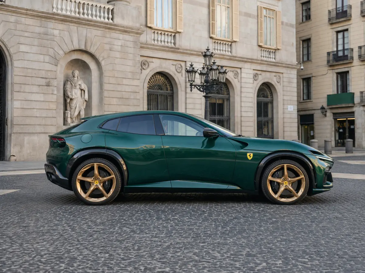 Ferrari Purosangue Atelier 2025, Außenansicht — Munich Luxury Cars, München. Der Purosangue ist Ferraris Antwort auf die Frage, ob sich zwölf Zylinder-Charakter und…