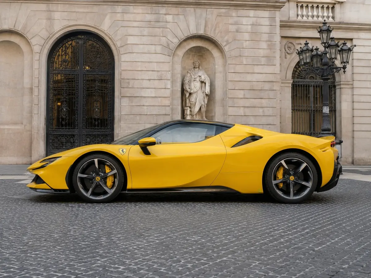 Ferrari SF90 Spider 2024, Außenansicht — Munich Luxury Cars, München. Der Ferrari SF90 Spider steht für die Verbindung aus Rennsporttechnik und offener…