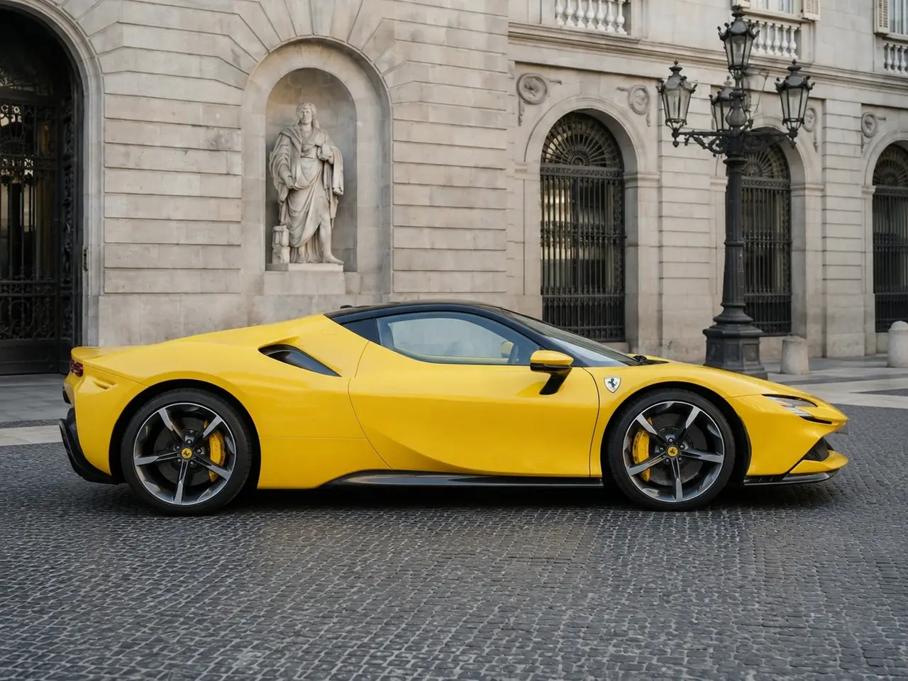 Ferrari SF90 Spider 2024, Frontansicht — Munich Luxury Cars, München. Der Ferrari SF90 Spider steht für die Verbindung aus Rennsporttechnik und offener…