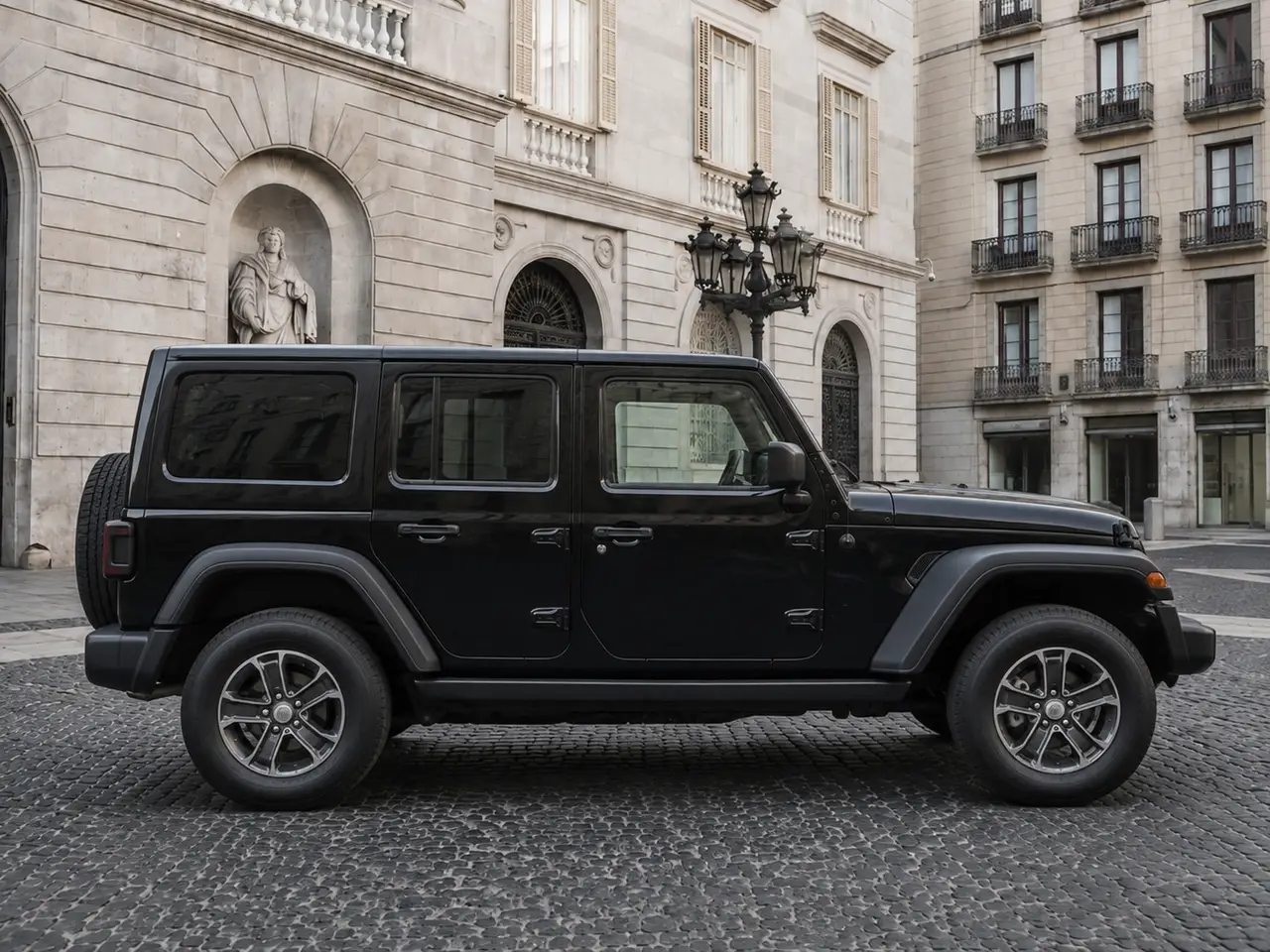 Jeep Wrangler 2025, Frontansicht — Munich Luxury Cars, München. Der Jeep Wrangler aus dem Modelljahr 2025 bringt mit 272 PS und Platz für fünf Personen…