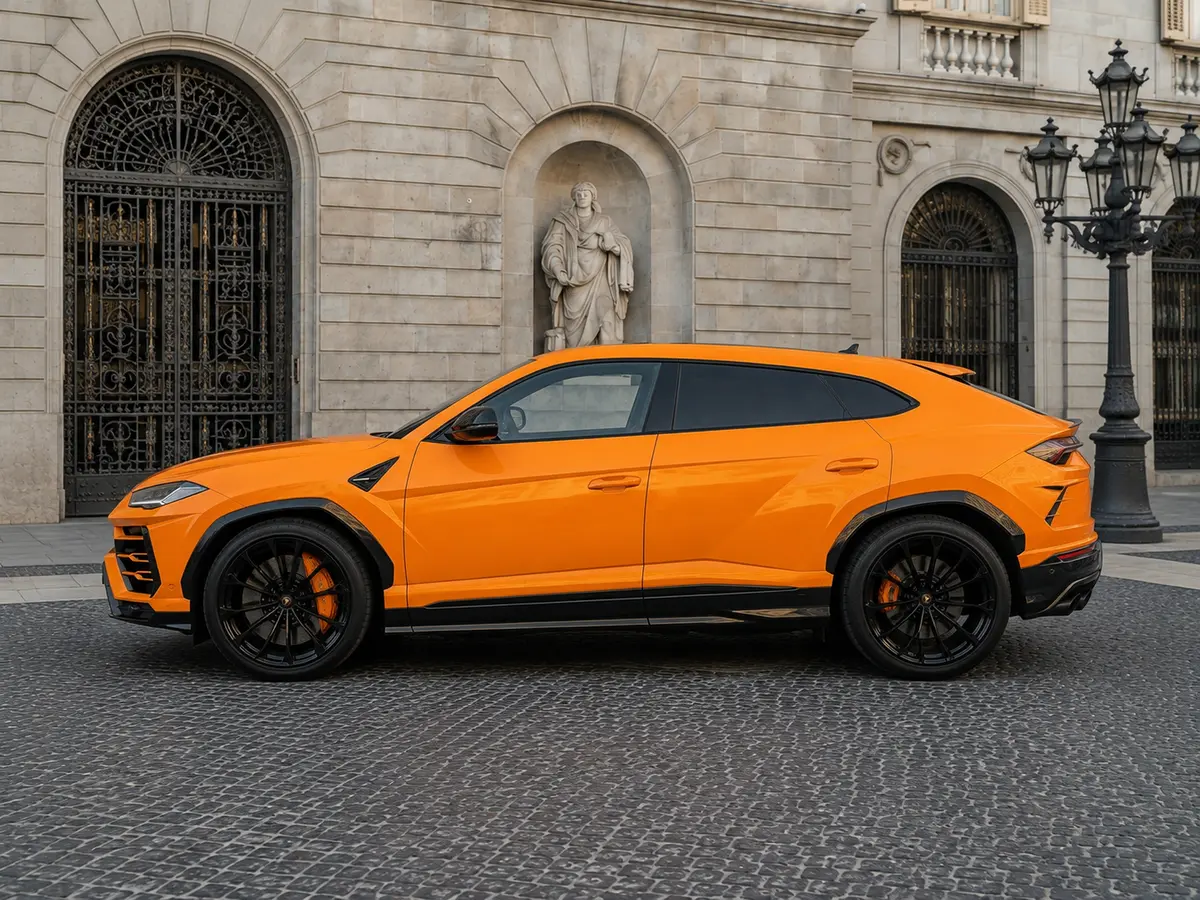 Lamborghini Urus S 2024, Außenansicht — Munich Luxury Cars, München. Der Lamborghini Urus S verbindet die Fahrdynamik eines Supersportwagens mit dem…