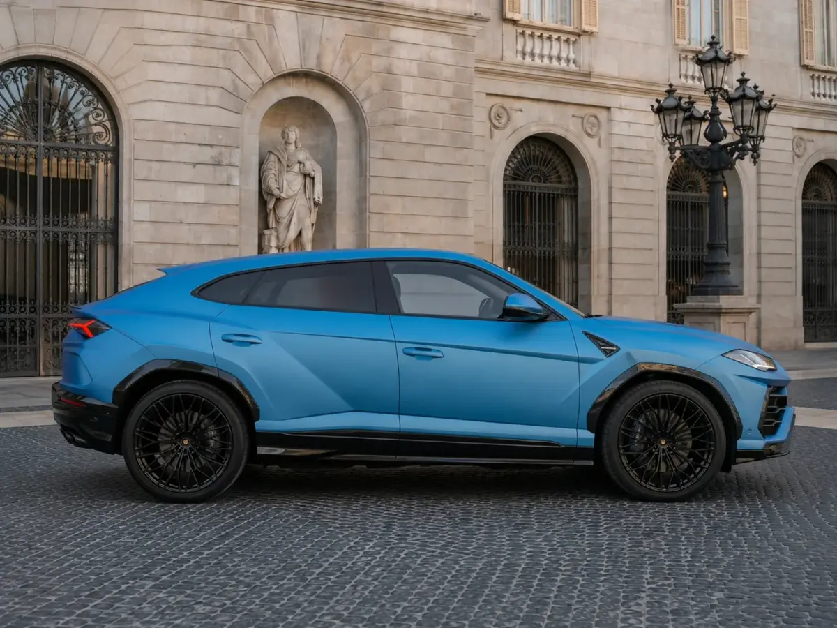 Lamborghini Urus SE 2025, Außenansicht — Munich Luxury Cars, München. Der Lamborghini Urus SE verbindet die Fahrdynamik eines Supersportwagens mit dem Format…