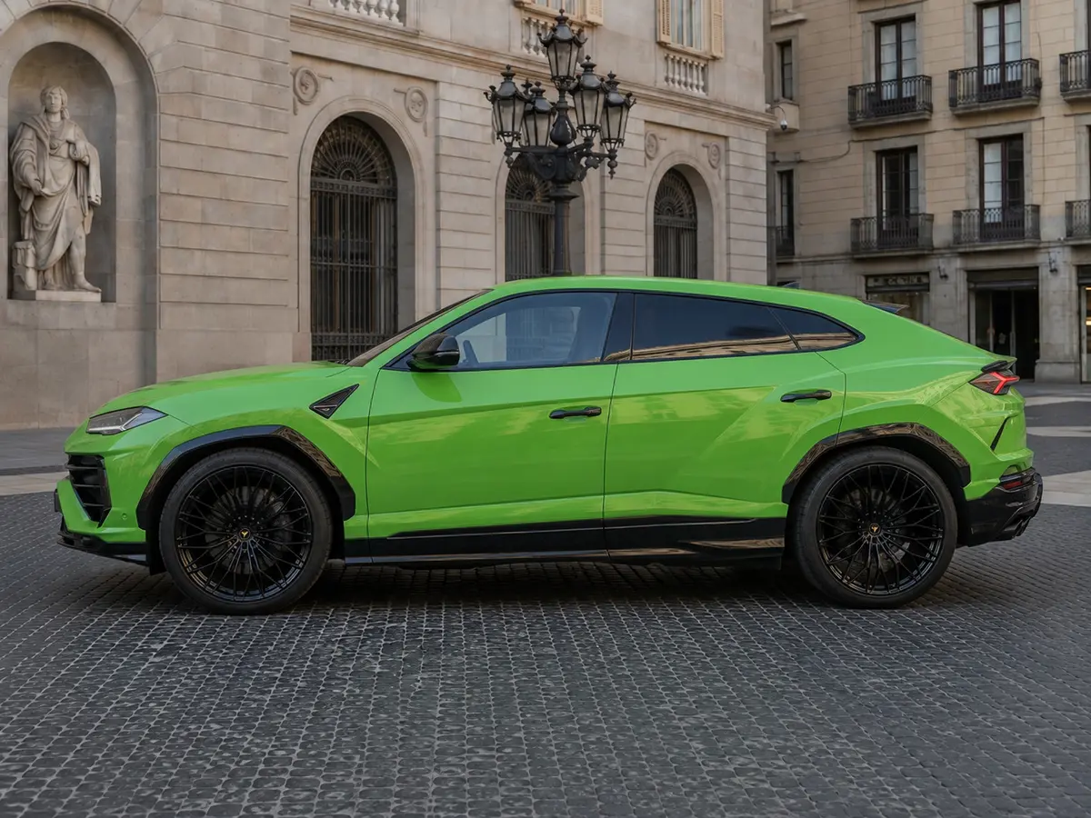 Lamborghini Urus SE 2026, Außenansicht — Munich Luxury Cars, München. Der Lamborghini Urus SE verbindet die Silhouette eines klassischen SUV mit dem Charakter…