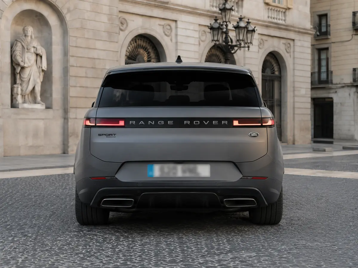 Land Rover Range Rover Sport Dynamic SE 2025, Heckansicht — Munich Luxury Cars, München. Der Range Rover Sport Dynamic SE (Modelljahr 2025) verbindet die Präsenz eines großen…