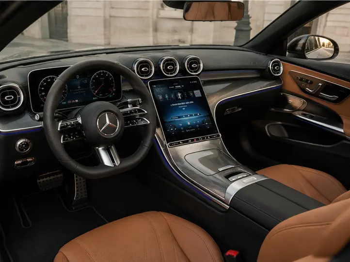 Mercedes Benz CLE 300 Cabriolet AMG Premium 2025, Innenraum — Munich Luxury Cars, München. Das Mercedes-Benz CLE 300 Cabriolet AMG Premium aus 2025 verbindet die klassische…