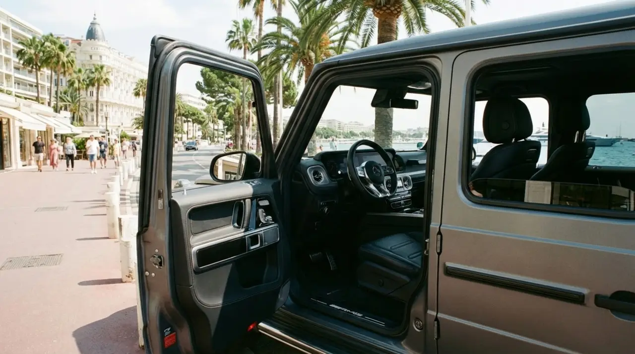 Mercedes Benz G63 2023, Armaturenbrett — Munich Luxury Cars, München. Der Mercedes-Benz G63 aus 2023 bringt mit seinen 585 PS und der kantigen,…