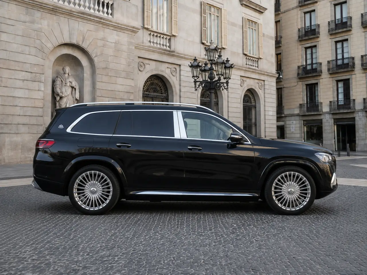 Mercedes Benz GLS Maybach 2022, Frontansicht — Munich Luxury Cars, München. Der Mercedes-Maybach GLS ist ein SUV, das sich wie eine Repräsentationslimousine fährt:…