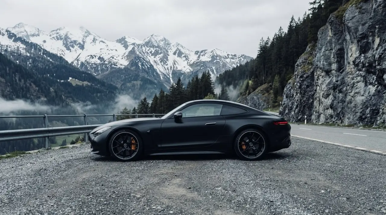 Mercedes Benz GT63 AMG Coupe 2024, внешний вид — Munich Luxury Cars, Мюнхен. Mercedes-Benz GT63 AMG Coupe 2024 года — двухместный спорткар с отдачей двигателя в 577…