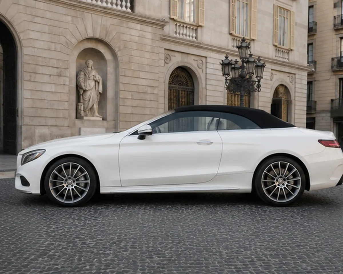 Mercedes Benz S560 Cabrio 2021, Außenansicht — Munich Luxury Cars, München. Das Mercedes Benz S560 Cabrio aus 2021 verbindet die Ruhe einer S-Klasse-Limousine mit…