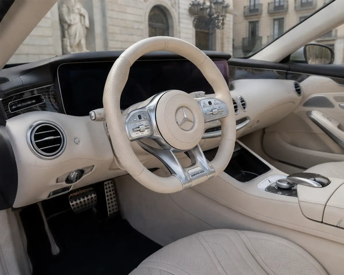 Mercedes Benz S560 Cabrio 2021, Innenraum — Munich Luxury Cars, München. Das Mercedes Benz S560 Cabrio aus 2021 verbindet die Ruhe einer S-Klasse-Limousine mit…