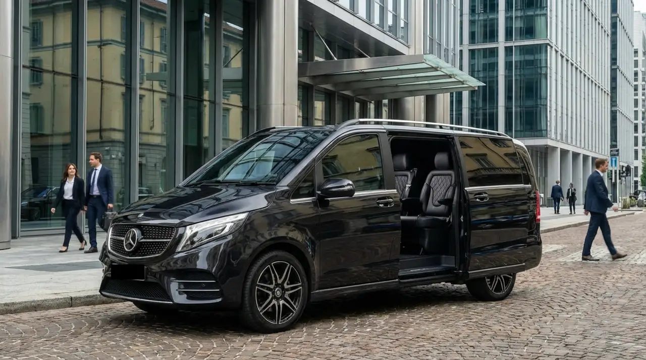 Mercedes V Class 2026, Innenraum — Munich Luxury Cars, München. Die Mercedes-Benz V-Klasse (2026) ist in unserer Flotte kein Fahrzeug für Fahrspaß im…