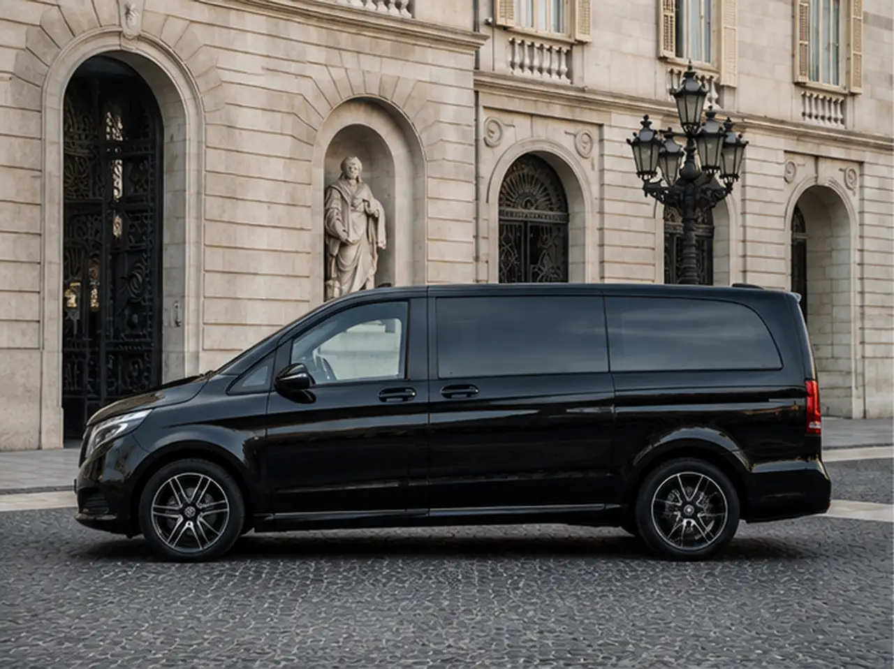Mercedes V Class 2026, Außenansicht — Munich Luxury Cars, München. Die Mercedes-Benz V-Klasse (2026) ist in unserer Flotte kein Fahrzeug für Fahrspaß im…
