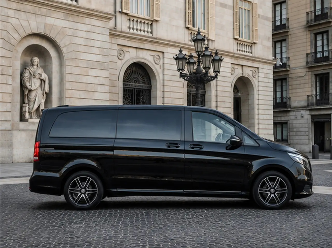 Mercedes V Class 2026, Frontansicht — Munich Luxury Cars, München. Die Mercedes-Benz V-Klasse (2026) ist in unserer Flotte kein Fahrzeug für Fahrspaß im…