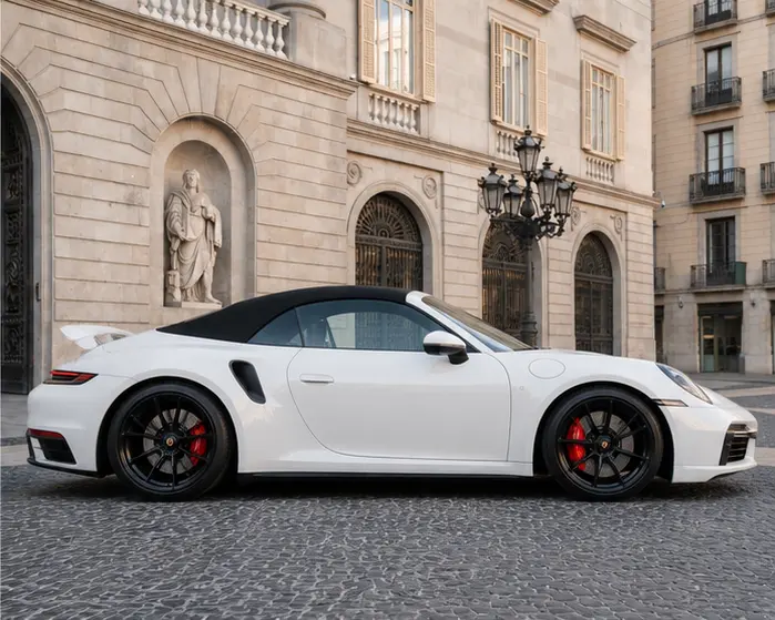 Porsche 911 Carrera S Cabrio (992) 2025, Frontansicht — Munich Luxury Cars, München. Der Porsche 911 Carrera S Cabrio (992) verbindet die typische 911-Präzision mit offener…