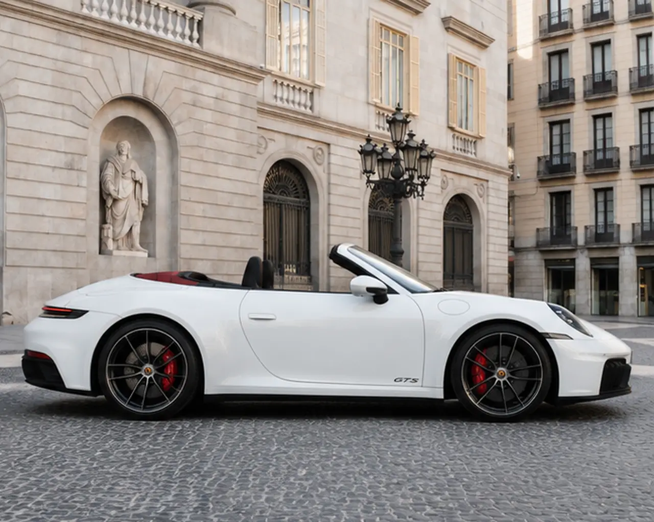 Porsche 992.2 Carrera 4 GTS Cabrio 2025, front view — Munich Luxury Cars, Munich. The 992.2 Carrera 4 GTS Cabrio pairs a 540 hp flat-six with all-wheel drive, giving it a…