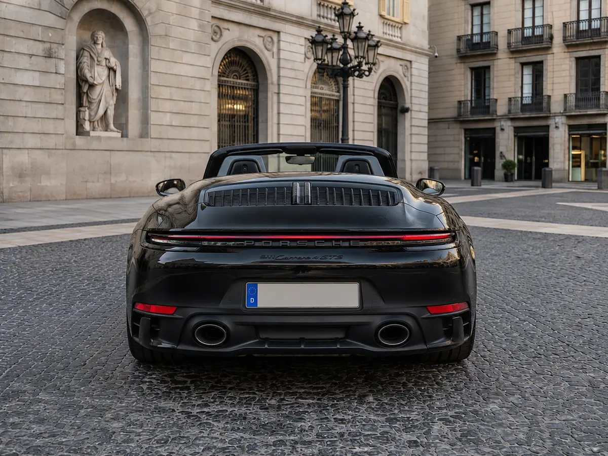 Porsche 992 Carrera 4 GTS Cabrio 2024, Heckansicht — Munich Luxury Cars, München. Der 2024er Porsche 992 Carrera 4 GTS als Cabrio verbindet zwei Welten, die selten so…