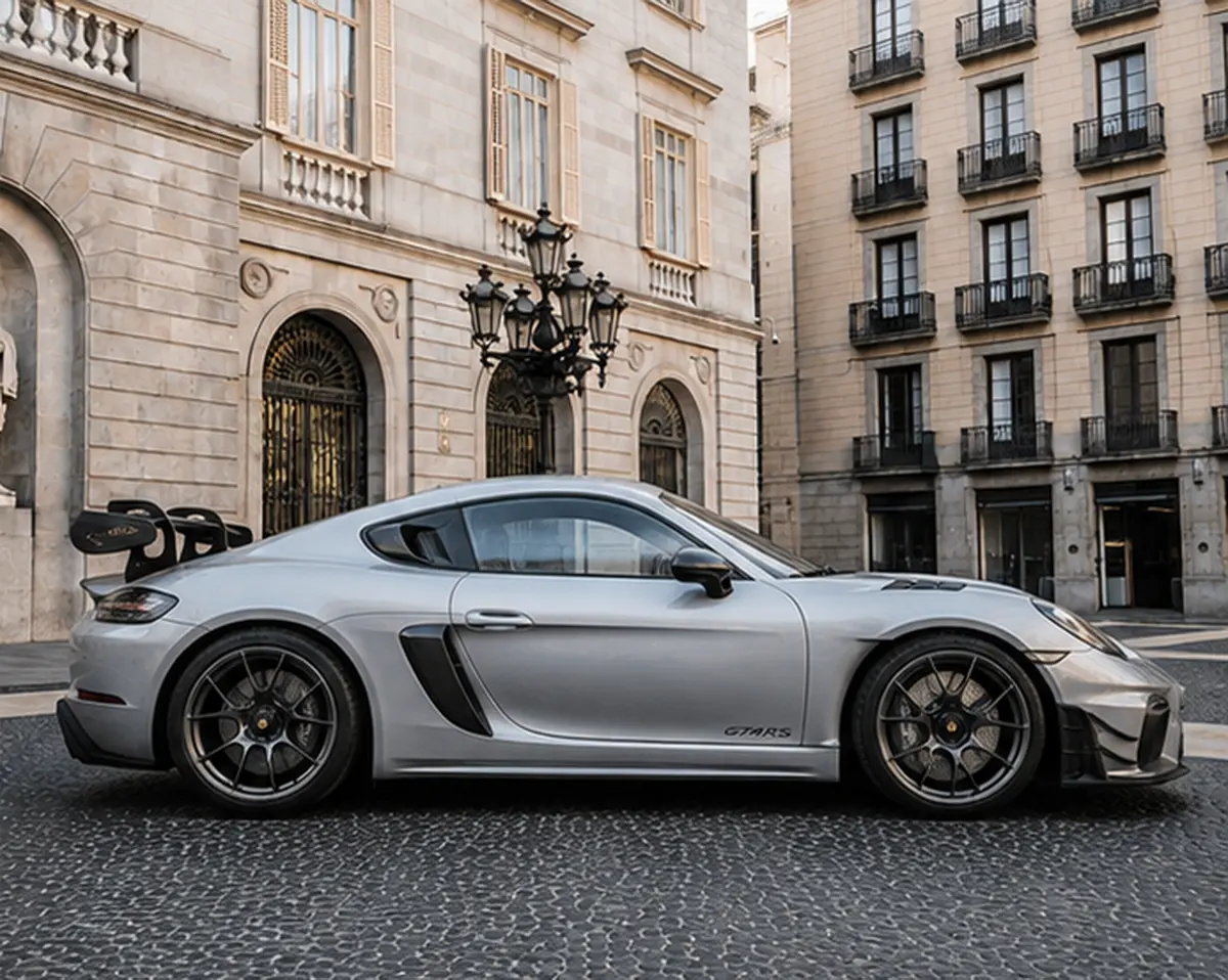 Porsche GT4 RS 2024, Frontansicht — Munich Luxury Cars, München. Der Porsche GT4 RS aus 2024 ist kein Auto für den bequemen Kompromiss, sondern für…
