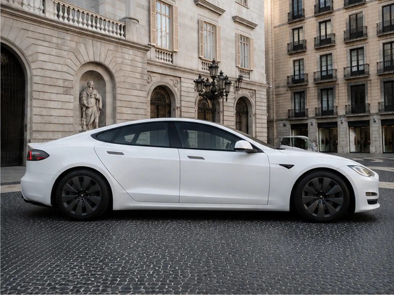 Tesla Model S Plaid 2025, Frontansicht — Munich Luxury Cars, München. Der Tesla Model S Plaid bringt 1020 PS auf die Straße, ohne dass im Innenraum viel davon…