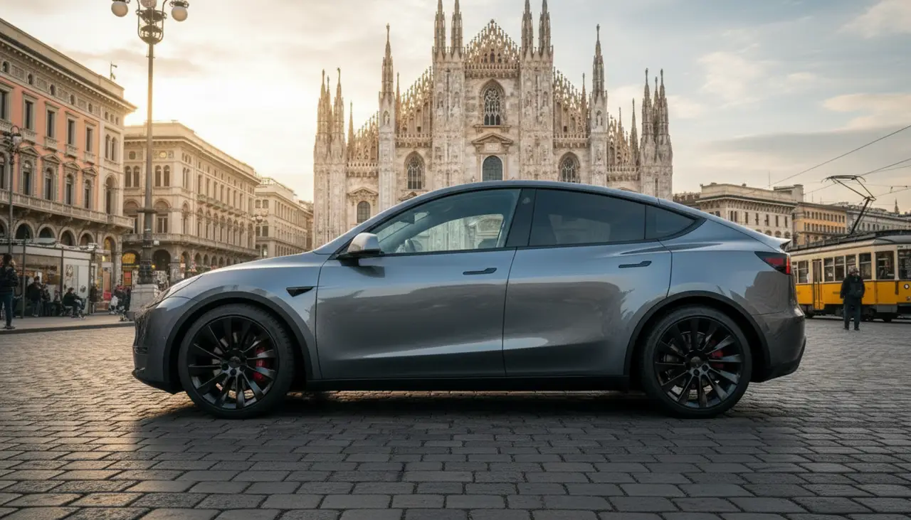 Tesla Model Y Long Range 2023, Heckansicht — Munich Luxury Cars, München. Der Tesla Model Y Long Range aus 2023 fährt sich anders als die meisten Fahrzeuge in…