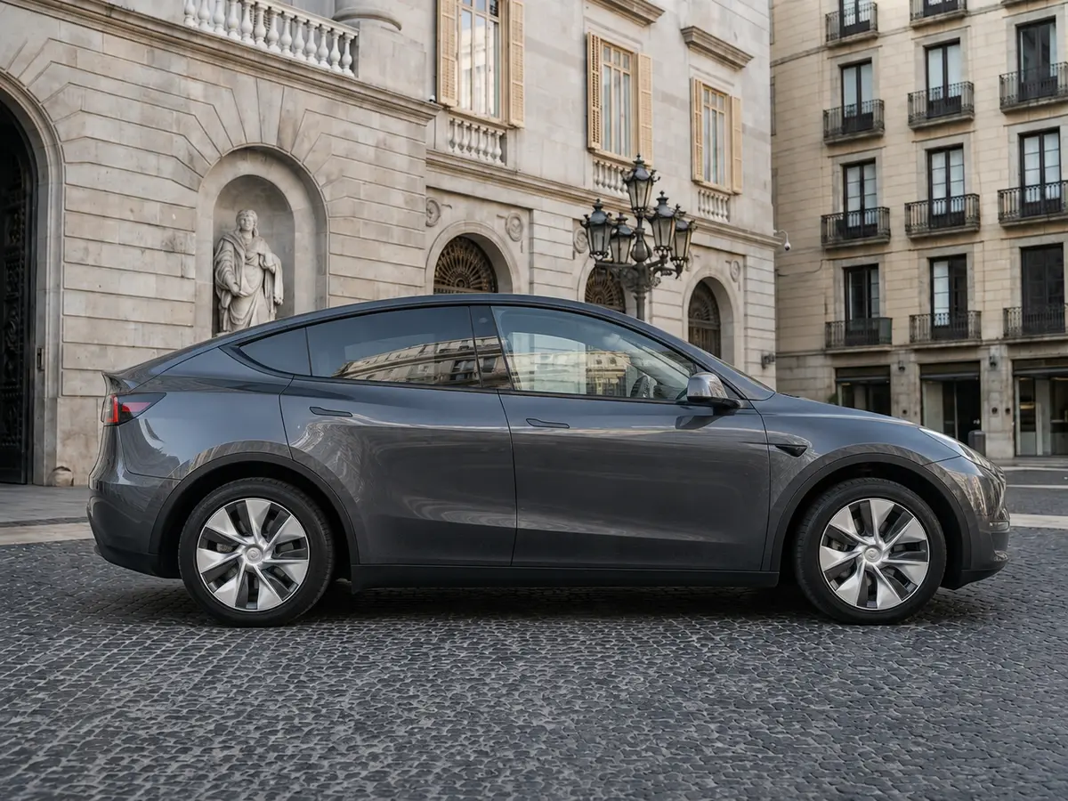 Tesla Model Y Long Range 2023, Frontansicht — Munich Luxury Cars, München. Der Tesla Model Y Long Range aus 2023 fährt sich anders als die meisten Fahrzeuge in…