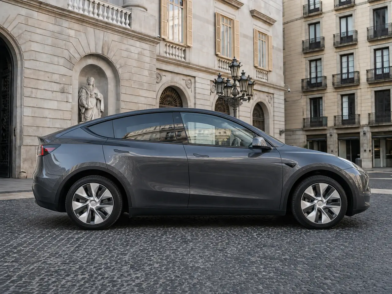 Tesla Model Y Long Range 2023, Frontansicht — Munich Luxury Cars, München. Der Tesla Model Y Long Range aus 2023 fährt sich anders als die meisten Fahrzeuge in…