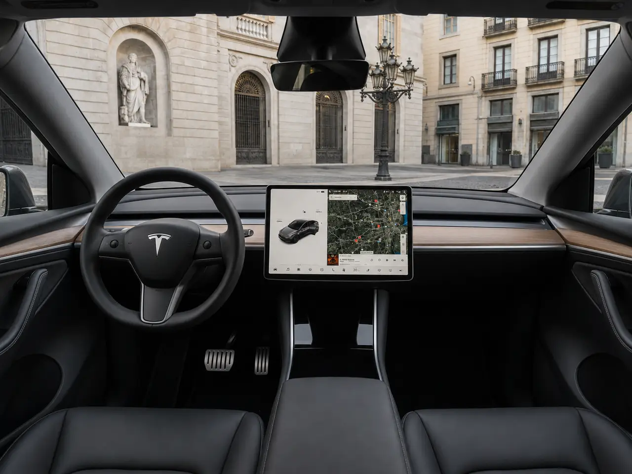 Tesla Model Y Long Range 2023, Innenraum — Munich Luxury Cars, München. Der Tesla Model Y Long Range aus 2023 fährt sich anders als die meisten Fahrzeuge in…